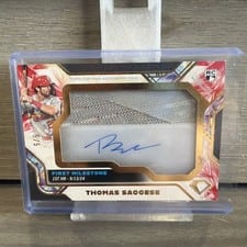 2025 Topps Diamond Icons Autographed First Milestone Cleat Relics Thomas Saggese #FMCA-TS card