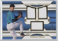 2024 Panini National Treasures Game Gear Swatches Trio Thomas White #12 card