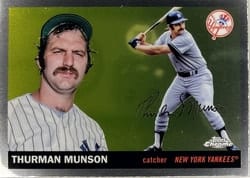 2025 Topps Chrome Platinum Base Set Thurman Munson #214 card