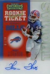 2020 Panini One 1998 Retro Rookie Clear Ticket Thurman Thomas #RCT-TT card
