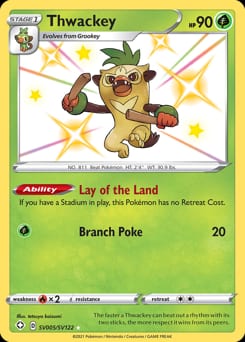 Shining Fates Shiny Vault Thwackey #SV005 card