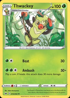 Sword & Shield Thwackey #13 card