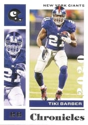 2020 Panini Chronicles Base Set Tiki Barber #72 card