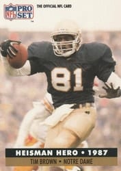 1991 Pro Set Base Set Tim Brown #40 card