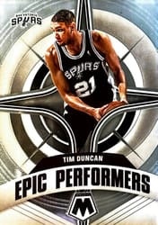 2021-22 Panini Mosaic Epic Performers Tim Duncan #10 card