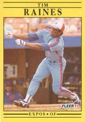 1991 Fleer Base Set Tim Raines #244 card