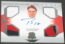 2020-21 Upper Deck The Cup Signature Away Unis Tim Stutzle #SAU-TS card