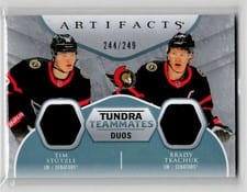 2023-24 Upper Deck Artifacts Tundra Teammates Duos Tim Stutzle/Brady Tkachuk #T2-OTT card