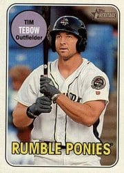 2018 Topps Heritage Minor League Base Set Tim Tebow #180 card