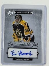 2023-24 Upper Deck Ovation Commendable Ink Tim Thomas - Boston Bruins #CI-TT card