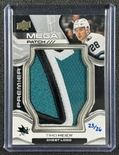 2022-23 Upper Deck Premier Premier Mega Patch Chest Logos Timo Meier #PMP-TM card