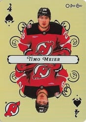 2025-26 O-Pee-Chee Playing Cards Timo Meier #4-SPADES card
