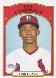 2021 Topps Heritage Minor League Base Set Tink Hence #165 card