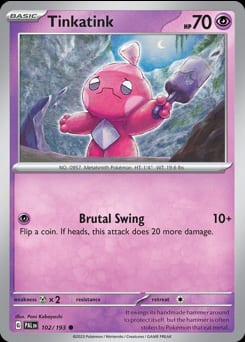 Paldea Evolved Tinkatink #102 card