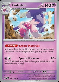 Paldea Evolved Tinkaton #105 card