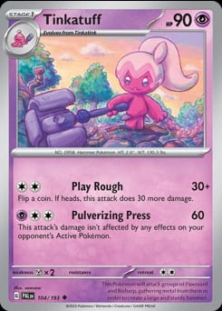 Paldea Evolved Tinkatuff #104 card