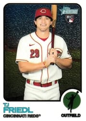 2022 Topps Heritage Chrome TJ Friedl #98 card
