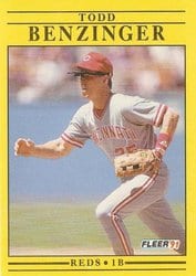 1991 Fleer Base Set Todd Benzinger #56 card