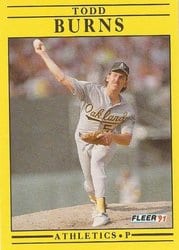 1991 Fleer Base Set Todd Burns #4 card