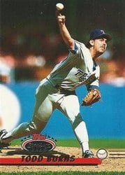 1993 Stadium Club Base Set Todd Burns #210 card