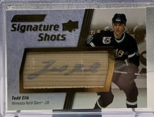 2024-25 Upper Deck Engrained Icons Signature Shots Manufactured Stick Relics Todd Elik #SS-TE card