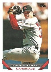 1993 Topps Base Set Todd Worrell #121 card