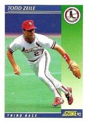 1992 Score Base Set Todd Zeile #52 card