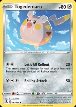 Fusion Strike Togedemaru #187 card