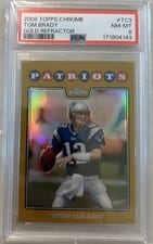 2008 Topps Chrome Tom Brady Gold Refractor #TC3 card