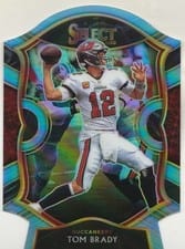 2020 Panini Select Tom Brady Blue Prizm Die Cut #1 card