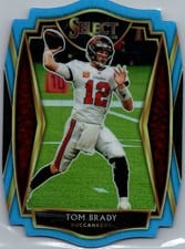 2020 Panini Select Tom Brady Blue Prizm Die Cut #101 card