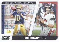 2021 Score Collegiate Champions Tom Brady #CC9 card