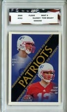 Tom Brady, Dave Stachelski 2000 Fleer Tradition card