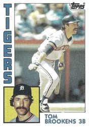 1984 Topps Base Set Tom Brookens #14 card