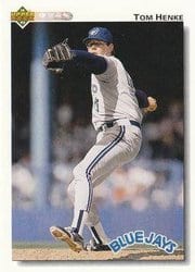 1992 Upper Deck Base Set Tom Henke #395 card