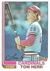 1982 Topps Base Set Tom Herr #27 card