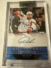 2023-24 Upper Deck Clear Cut Canvas Signatures Tom Wilson #CS-TW card