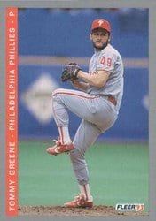 1993 Fleer Base Set Tommy Greene #489 card