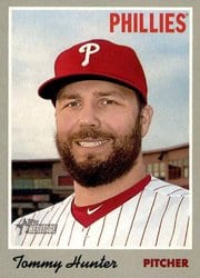 2019 Topps Heritage Base Set Tommy Hunter #28 card