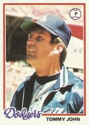 1978 Topps Base Set Tommy John #375 card