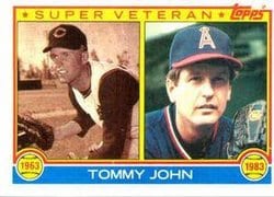1983 Topps Base Set Tommy John #736 card