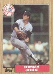 1987 Topps Base Set Tommy John #236 card