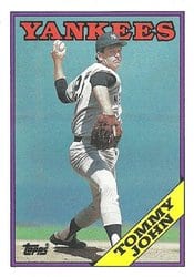 1988 Topps Base Set Tommy John #611 card