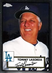 2021 Topps Chrome Platinum Anniversary Base Set Tommy Lasorda #651 card