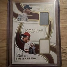 2023 Panini Immaculate Collection Legends Dual Materials Tommy Lasorda / Sparky Anderson #DLM-LA card