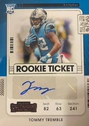 2021 Panini Contenders Base Set Tommy Tremble #186 card