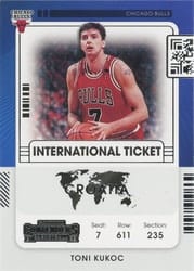 2021-22 Panini Contenders International Ticket Toni Kukoc #18 card