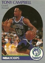 1990-91 Hoops Base Set Tony Campbell #185 card
