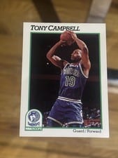 1991-92 Hoops Base Set Tony Campbell #124 card