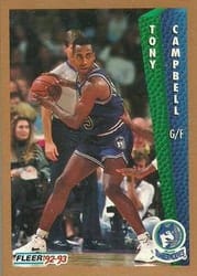 1992-93 Fleer Base Set Tony Campbell #132 card